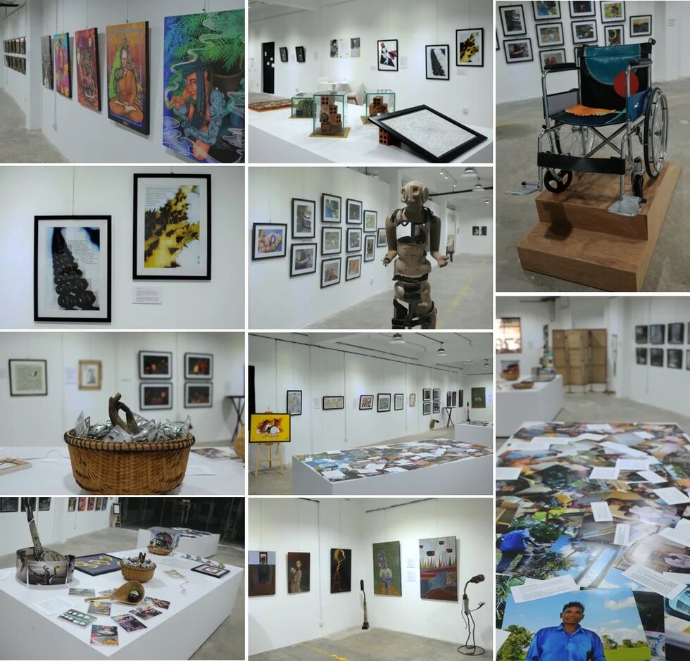  Installations and exhibits at the ‘From Disability to Visibility’ exhibition at The Factory in Phnom Penh. 