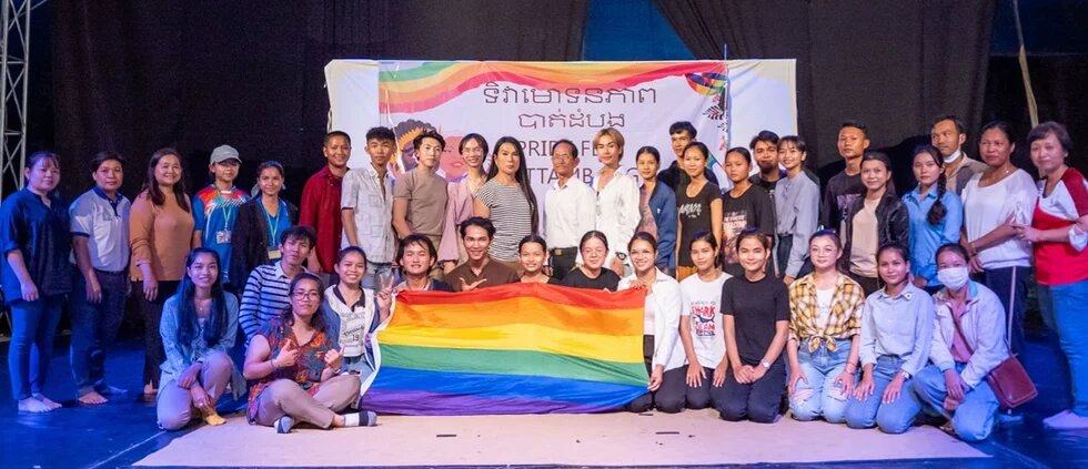 SafeSpaceBTB founder Thida Chhuon, seated in the front row, with the rest of the organization’s team. (Photo Credit: SafeSpaceBTB)